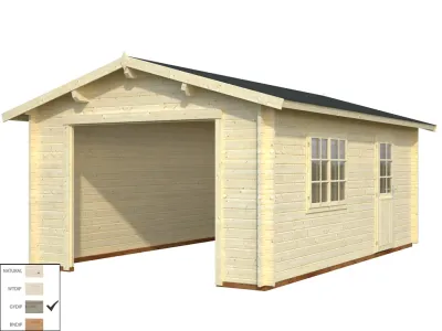 Garage Roger 19,0 m² ohne Tor 44 mm grau tauchimprägniert Produktbild #2