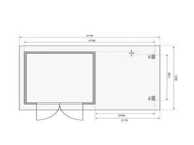 Gartenhaus Blockbohlenhaus SET Bastrup 5 28 mm naturbelassen, inkl. 2 m Anbaudach + Rückwand Produktbild #9