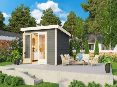 Gartenhaus Radeburg 1 40 mm terragrau Produktbild #9