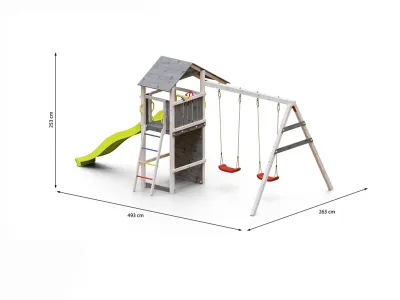 Spielturm Smart 5 grau/weiß inkl. Rutsche gelb Produktbild #7
