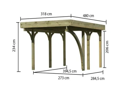 Carport Einzel 1 CLASSIC inkl. Einfahrtsbogen, inkl. 0,5 mm Stahldachplatte Produktbild #2