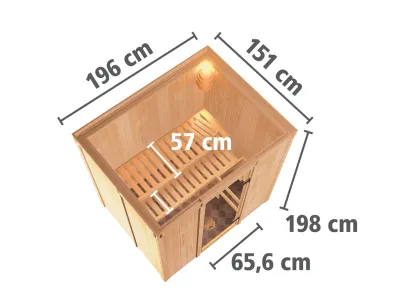 Systemsauna Bodin graphit Ganzglastür Produktbild #7