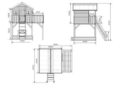 Stelzenhaus Big House XL KDI inkl. Doppelschaukel und Rutsche rot Produktbild #5