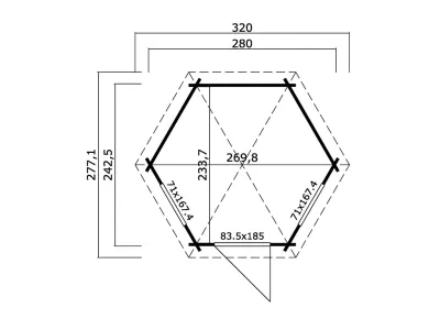 Pavillon Gartenlaube Inverness 44 lichtgrau Produktbild #3