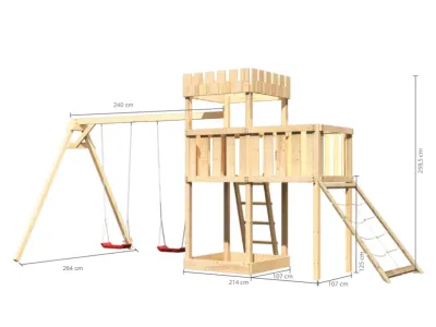 Spielturm Ritterburg Löwenherz SET naturbelassen Produktbild #6