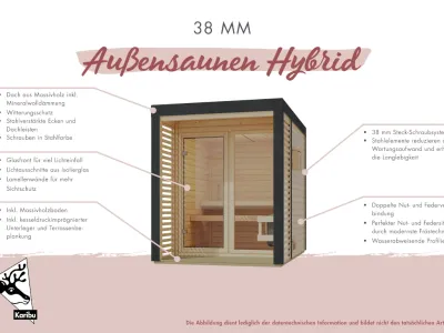 Saunahaus Ares 1 38 mm anthrazit Produktbild #3