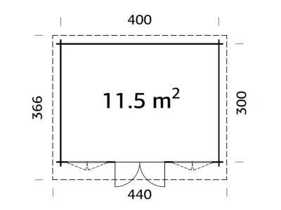 Gartenhaus Blockbohlenhaus Lisa 11,5 m² 34 mm grau tauchimprägniert Produktbild #3