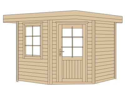 Gartenhaus Designhaus 213 Gr. 2 28 mm naturbelassen Produktbild #3