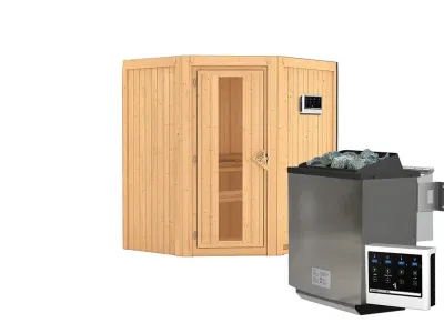Sauna Systemsauna Taurin, inkl. 9 kW Bio-Ofen mit externer Steuerung Produktbild #3
