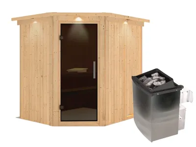 Sauna Systemsauna Siirin mit Dachkranz, inkl. 9 kW Ofen mit integrierter Steuerung Produktbild #4
