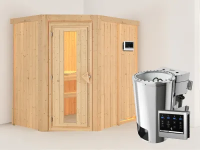 Sauna Systemsauna Saja Energiespartür + Plug & Play Bio-Ofen mit ext. Steuerung Produktbild #1