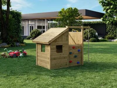 Spielturm Tibalu KDI inkl. Rutsche grün Produktbild #3