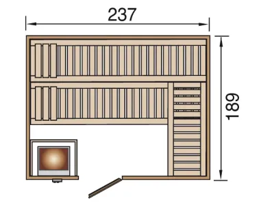Sauna Massivholzsauna Valida 4 GT klare Ganzglastür Produktbild #4