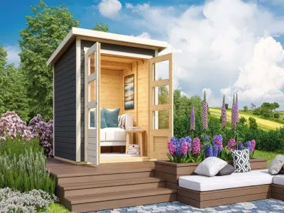 Gartenhaus Stockach 2 19 mm terragrau Produktbild #1