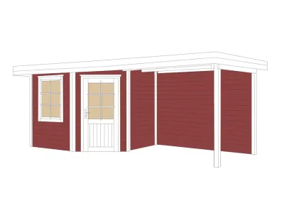 Gartenhaus Designhaus 213 B Gr. 1 28 mm schwedenrot Produktbild #3