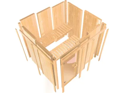 Sauna Systemsauna Sodin mit Dachkranz, inkl. 9 kW Ofen mit externer Steuerung Produktbild #16