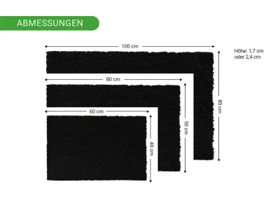Kokosmatte Schwarz Fußmatte Fußabtreter Schmutzfangmatte Türmatte Fußabstreifer Produktbild #9