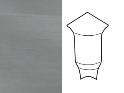 Innenecken für Sockelleiste Profil 1 1K 1 MK Edelstahl Optik Produktbild #1