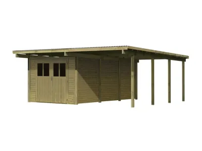 Carport Flachdachcarport mit integriertem Abstellraum 3 kdi Produktbild #3