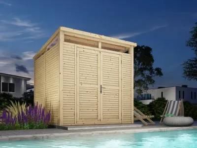 Gartenhaus Pentos Rhombusprofil 18 mm natur Produktbild #2
