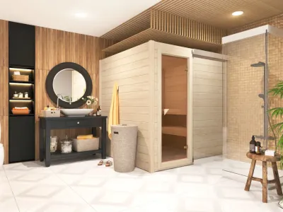 Sauna Nauttia 1 Massivholz, ohne Ofen Produktbild #1