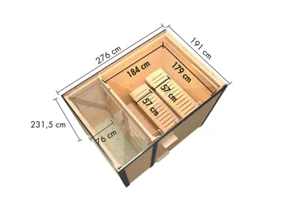 Saunahaus Ares 1 38 mm naturbelassen / graualuminium Produktbild #13