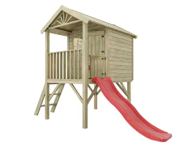 Stelzenhaus Funny XL KDI inkl. Rutsche rot Produktbild #6