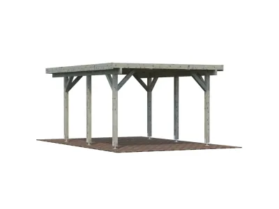Carport Karl 11,7 m² grau tauchimprägniert Produktbild #1