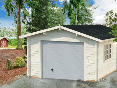 Garage Roger 19,0 m² mit Sektionaltor 44 mm naturbelassen Produktbild #1