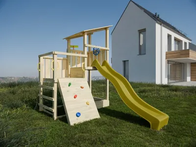 Spielturm Big Pirate KDI inkl. Rutsche gelb Produktbild #1