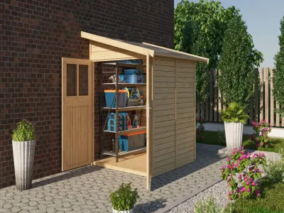 Gerätehaus Anlehnhaus Wandlitz 2 19 mm naturbelassen Produktbild #1
