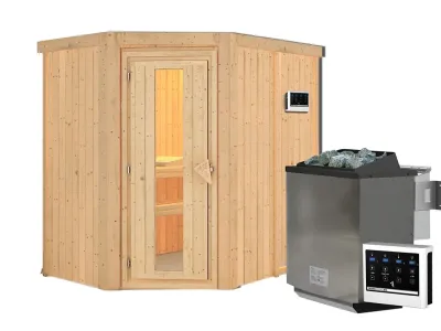 Sauna Systemsauna Carin, inkl. 9 kW Bio-Ofen mit externer Steuerung Produktbild #3