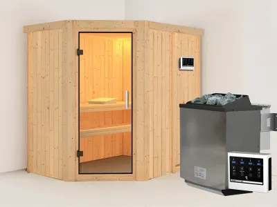Sauna Systemsauna Carin, inkl. 9 kW Bio-Ofen mit externer Steuerung Produktbild #1