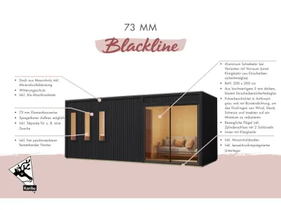 Saunahaus Monterey 73 mm schwarz Produktbild #3
