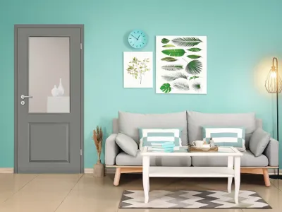 Zimmertür Elegance 02 Lavagrau RAL 7037 mit Lichtausschnitt Produktbild #2