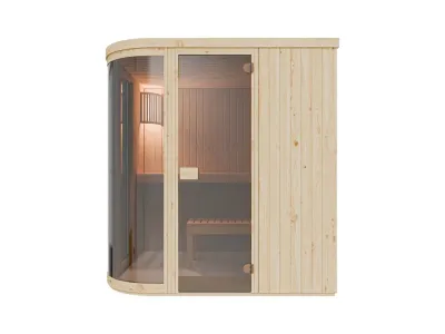Elementsauna Sarah 1 mit Ganzglastür und Bogenfenster Produktbild #9