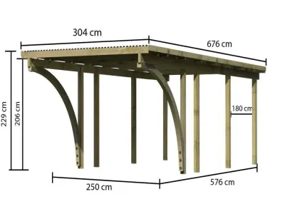 Carport Einzelcarport 2 ECO inkl. 2 Einfahrtsbögen Produktbild #2