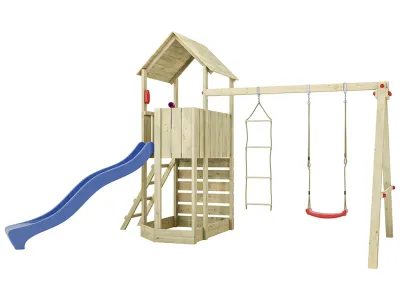 Spielturm Big Monkey KDI inkl. Rutsche blau Produktbild #4