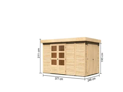 Gartenhaus SET Retola 6 19 mm naturbelassen, inkl. Anbauschrank Produktbild #7