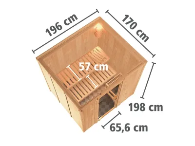 Sauna Systemsauna Sodin, inkl. 9 kW Bio-Ofen mit externer Steuerung Produktbild #5