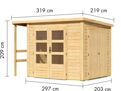 Gartenhaus Multifunktionshaus Pultdach 28 mm Produktbild #8