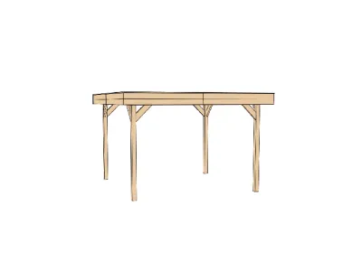 Gartenlaube 657 Gr. 1, 262 x 262cm, 16 mm Dachschalung und Bitumendachbelag, 2 RW, Tresenwand und Treseneingang Produktbild #3