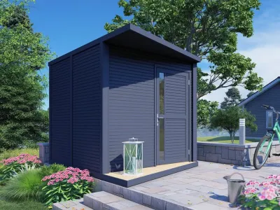 Gartenhaus Futura 19 mm Rhombusprofil anthrazit Produktbild #1