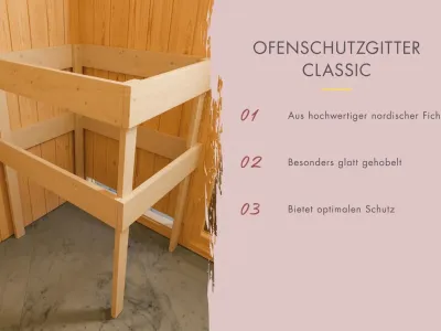 Systemsauna Sodin mit Dachkranz, bronzierte Ganzglastür Produktbild #7