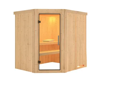 Sauna Systemsauna Siirin Klarglas Ganzglastür Produktbild #2