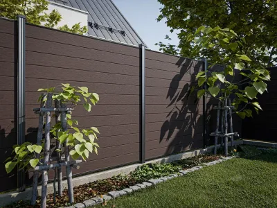 Bohlenset Premium für WPC-Steckzaunsystem Red Wood Produktbild #1