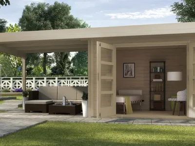 Gartenhaus Designhaus 126 B Gr. 2 28 mm naturbelassen Produktbild #3