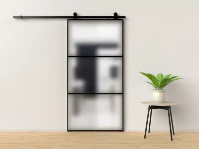Glastür, Glasschiebetür mit Soft-Stop-Funktion, satiniert 102,5 x 205 cm Produktbild #1