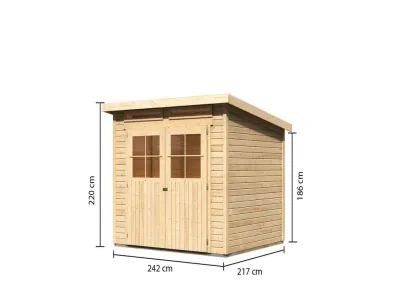 Gartenhaus Glücksburg 4 ECO 19 mm naturbelassen Produktbild #3