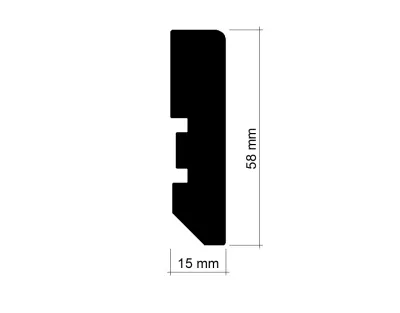 Vierkant Sockelleiste weiß streichfähig (MDF-Kern) Produktbild #2